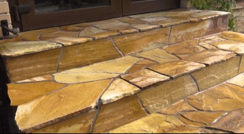 Плитняк златолит жёлтый золотистый для отмостки купить в Туймазах